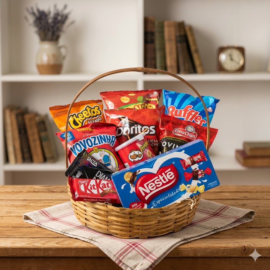 Cesta de Chocolates e Guloseimas